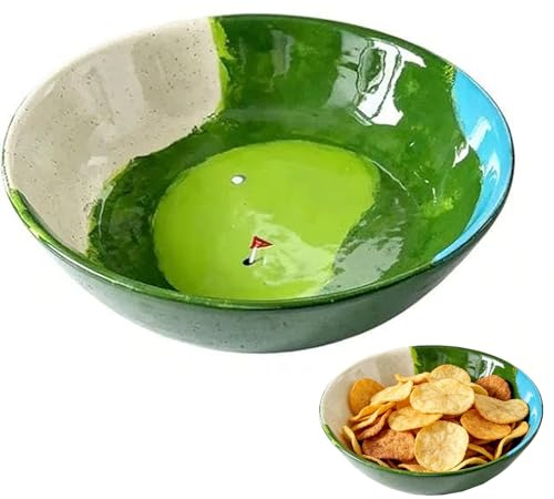 Ciotola per snack a tema golf dipinta a mano, ciotola a tema golf per antipasti, snack e contorni, ideale per feste a tema golf, regali per la festa del papà, eventi sportivi e decorazioni (1Pc)
