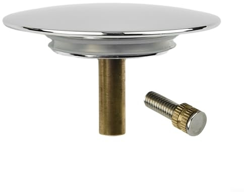 Förkromade badkarsproppar av mässing 70 mm platt tätning höjd justerbar verktygsfri monterad ersättning för avloppssats silver