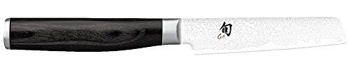 KAI Shun Premier Tim Mälzer Minamo japanisches Officemesser 9,0 cm Klingenlänge - VG-MAX Kernstahl mit 32 Lagen Damaszenerstahl, 61 (±1) HRC - Pakkaholz - Handgefertigt - Made in Japan, Gemüsemesser