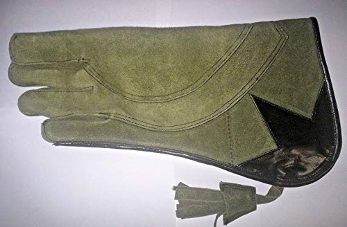 Altawash Adler und Falknerei Handschuh 4 Schichten Nubuk Leder 16 Inches Lang, Schwarz Glänzend - XL (XL)
