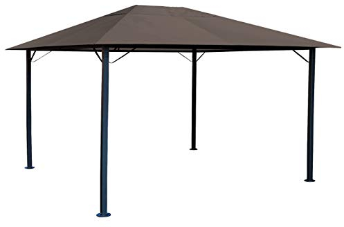 QUICK STAR Metall Garten Pavillon Nizza 3x4m Antik Partyzelt Taupe/Beigegrau RAL 7006