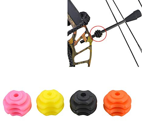 SHARROW Bogenschießen Bogensehnen Stabilisator Bogen Vibrations Dämpfer Schalldämpfer Compoundbogen String Suppressor Gummi Ball (Schwarz)
