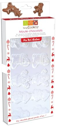 ScrapCooking - Moule Rigide Chocolats de Noël - Empreintes Père Noel - Accessoire Pâtisserie Qualité Professionnelle - 6751