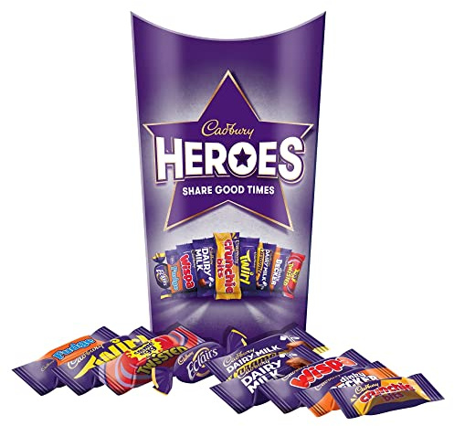 Cadbury Heroes Schokoladenmix – köstlich cremige Schokolade im bunten Mix – vielfältige Mischung aus feinsten Süßigkeiten – perfekt zum Teilen!