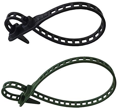 netproshop Soft Flexbinder Pflanzenbinder Kabelbinder Schwarz oder Grün Auswahl Größe, Menge:100 Stueck - Schwarz, Größe1:11.0 mm x 340 mm