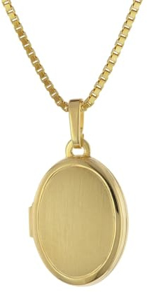 trendor Medaillon mit Damen-Kette Gold auf Silber 925 75727 | zauberhaftes Silber-Medaillon für Damen, zeitloser Silberschmuck für Frauen, tolle Geschenkidee