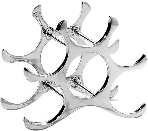 Kobolo Weinregal Flaschenhalter Circle Metall poliert für 6 Silber