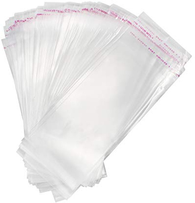 Robell 300pcs Bolsa de Celofán Transparentes Bolsas Congelar Sellado Autoadhesivas Bolsa OPP Plastico Bolsa Alimentos Bolsa para Dulces (7x18cm)