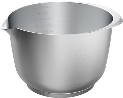 Birkmann, Premium Baking, Rühr- und Servierschüssel, 4,0 Liter, Schüssel Edelstahl, mit Skalierung und Anti-Rutsch-Ring, matt, 708617