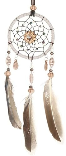 MOUMOUTEN Atrapasueños Artesanal Plumas Marrones Conchas Colgante