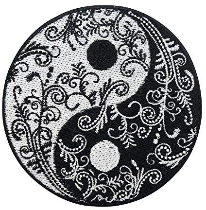 Finally Home Yin och Yang med blomlapp för strykning | ranklappar, blomstrykning, växtlappar, lappar, stryklappar