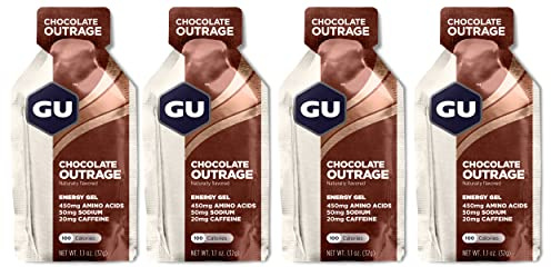 Gu Energy Running Gels - 4 Gel Taster Pack - Sports Energy Gels For Running , Cycling, Triathlon (Chocolate Outrage)