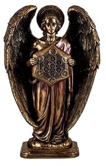 Figura Angel Metatron de Resina Pintado a Mano Color Bronce de 20 cm