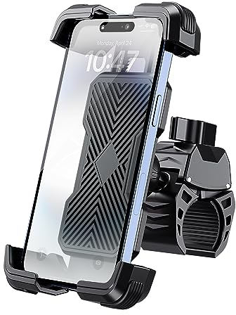 Grefay Porta Cellulare Moto 【Ultra Stabile + 1S Blocco Rapido】 Porta Cellulare Bici per Universale Manubrio 360° Rotabile Supporto Telefono Moto Compatibile con iPhone/Samsung 4.7-7.2 Smartphone
