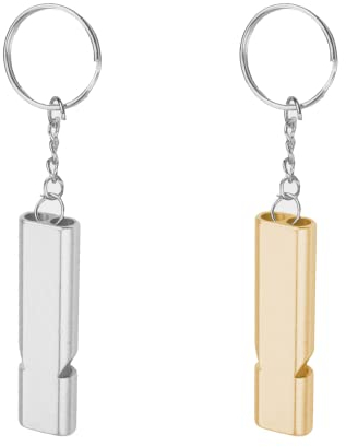 Lmyzcbzl Sifflet, 2 Pcs Sifflet de Survie, Sifflet d'urgence, Double Tubes Métal Sifflet Secours, pour L'école Gym, Camping en Plein Air, Randonnée, Chasse, l'escalade