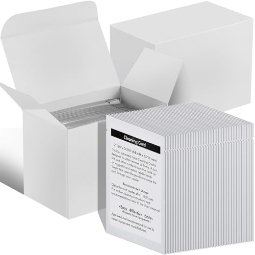 Sliner 100 Stück Kreditkartenleser-Reinigerkarten, doppelseitig, Cr80-Leser, Reinigungsscanner, Reinigungsblätter, Pos-Swipe-Terminal für Drucker, optische Kreditautomaten