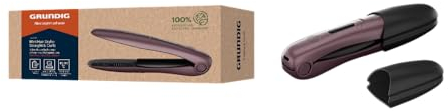 Grundig HS 6330 Mini Haarglätter, Reiseglätteisen, 3 Temperaturstufen (160/180/200 °C), kleine Platten, Keramikbeschichtung, LE-Display, bis zu 32 Min. Betriebszeit, Sicherheitsabschaltung, Violett