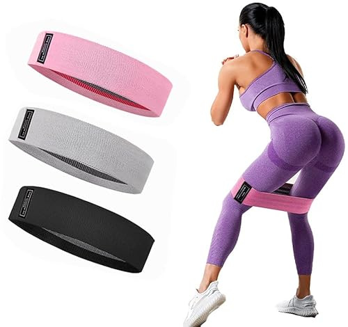 fdsmall Lot de 3 bandes de résistance de qualité supérieure pour hanches et fessiers, 3 bandes de niveau de résistance antidérapantes pour débutants/athlètes, musculation, yoga, pilates, fitness