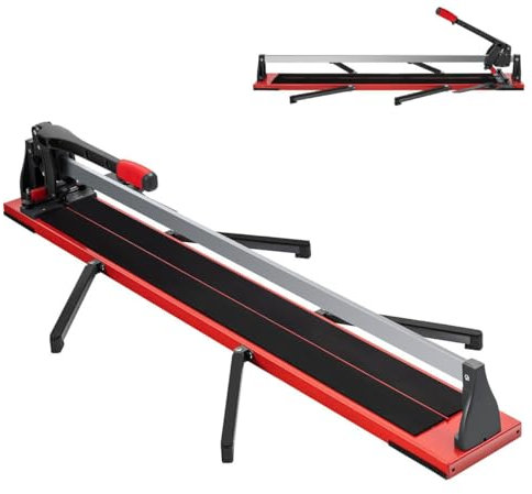 TANGZON 48’’ Manual Tile Cutter, 1200mm Precise Cutting Machine with 4 Brackets & Single Slide Rail, Professional Porcelain Tiles Score Cutter Tools