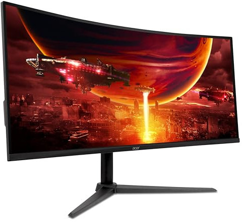 Acer Nitro XZ342CU V3, Monitor Gaming Curvo 34 Ultra Wide QHD 180 Hz (Curvatura 1500R, 3440x1440, 21:9, 400 Nits, Tiempo de Respuesta 1ms (VRB), FreeSync Premium, 2xHDMI 2.0/1xDP 1.4) Color Negro