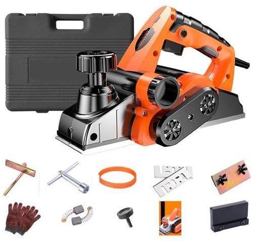 XNXYSMKJ 1800w Electric Hand Wood Planer w/Aluminum Body,Woodworking Planer w/Adjustable Cutting Depth,2 Way Dust,for Planing Woodwork