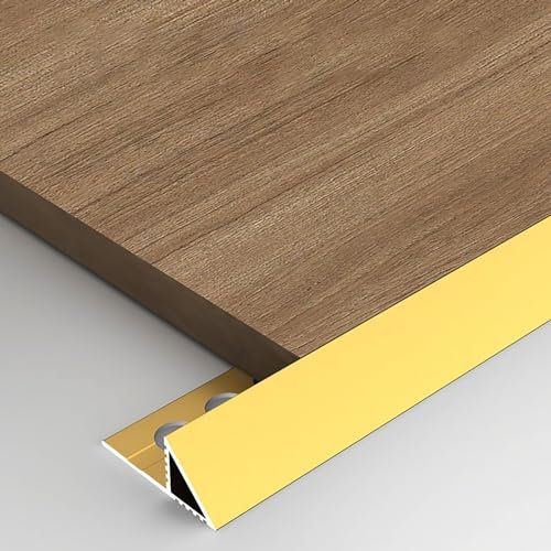 Raouoae Fliesenschiene Fliesenprofil Lang 125CM*2 Stück Eloxiert Eckprofil Dicke: 8 Mm/10 Mm/12,5 Mm Für Schlafzimmer, Esszimmer, Wohnzimmer, Balkon, Badezimmer(Gold,8mm)
