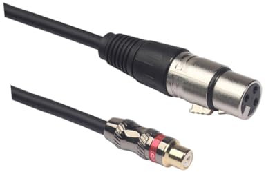 Hoement 0.3m RCA Female to XLR Female Audio Adapter Cable 30cm RCA to XLR Converter for Amplifier and Microphone Black