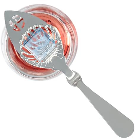 Absente Spoon - Wormwood with Hollow Design |Kitchen Bar Tool Absinthe Fountain, 304 Stainless Steel Slotted Serving Spoons for Kitchen Restaurant, for Catering Buffet 16.2x4.1cm