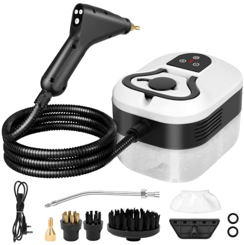 Vicloon Handheld Steam Cleaner, 1200ML/2500W High Power Steam Cleaner, 6-Speed Portable Steamer with 4 Brush, 10s Heat-Up steamer cleaning for Window, Kitchen, Tile, Floor