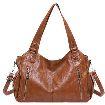 Generisch Damen Umhängetaschen Handtaschen Tragetaschen Aus Weichem PU-Leder Large Capacity Tote Bag Modische College-Freizeittas Fashion Shoulder Bag Arbeitstasche