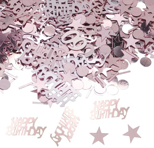 60 Birthday Confetti, 60th Birthday Table Decorations,60th Party Rose Gold Metallic Foil Sequins Table Scatter Sprinkles for Year Party Anniversary Party Decorations 20g