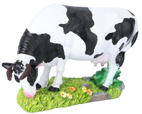 BESTonZON Modèle De Vache De Simulation en Résine pour Décoration Intérieure Bureau Maison, Statuette Animale Statique Solide, Accessoire De Scène Décoratif Coloré