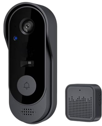 Jvjggag Dörrklocka kamera trådlös – smart videodörrklocka för hemsäkerhet med rörelsedetektion tvåvägskommunikation molnlagring | bärbar WiFi-kamera, natt, enkel installation för lägenhet skyltfönster