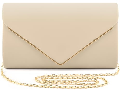 ERKOON Women's Clutches, Leather Clutch Bags, Evening Bag with Detachable Strap, Prom Handbag Formal Party Clutches Wedding Purses Cocktail Promenade Shoulder