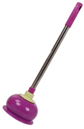 Toyvian Stantuffo Sturalavandini in Gomma Manico in Acciaio Inox, Strumento per Pulizia Tappi Bagno e Cucina, Resistente per Uso Domestico, Ufficio e Hotel, Viola