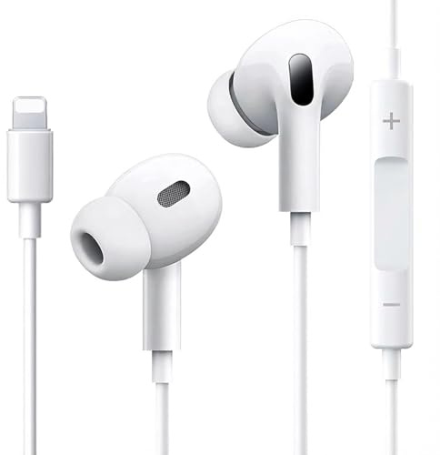 iPhone Kopfhörer mit Kabel【MFiZertifiziert】In Ear kabelkopfhörer für iphone mit mikrofon und Lautstärkeregelung, HiFi Audio Stereo Ohrhörerl for iPhone 14/13/12/11/X/XR/8/7 Kompatibel mit iOS System