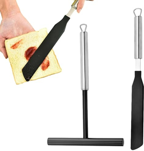 Set per spalmare crêpe - Acciaio inossidabile | Kit spatola per pancake, strumenti per cottura in metallo con raschietto per torte antiaderenti | Supporto da cucina, casa, panetteria, ristorante, hote