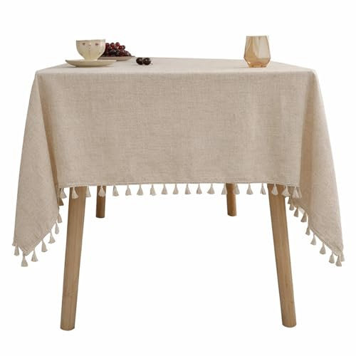 HAPPOW Square Tablecloth 140 x 180 cm, Waterproof Dining Table Cloth, Wipe