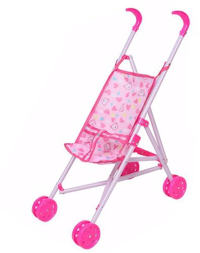 Xweptuy Babypuppen-Kinderwagen, 9, 84 x 19, 29 x 20, 87 Zoll, Puppenwagen, faltbar, Baby für Puppen mit stabilem Rahmen, Spielzeug für Kleinkinder, Jungen, Mädchen, kleine Kinder