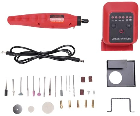 Respicefinem Amoladora Inalámbrica Pequeña Taladro con Batería Recargable De 20 V 6000 18000 Rpm Herramienta Troquel Eléctrico para Manualidades Y Proyectos Domésticos