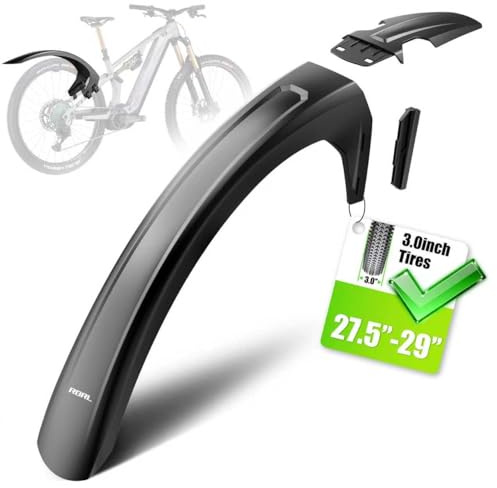 RBRL Fahrrad Schutzblech– MTB Schutzblech kompatibel mit 27,5/29 Zoll Reifen bis 3,0″ – robuster Spritzschutz gegen Matsch Mudguard, Schlamm & Wasser, einfache Befestigung (hinterer)