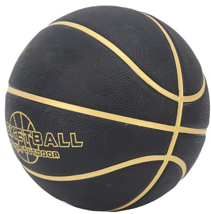 Teenager-Basketball, Schwarzer Gummi-Teenager-Trainings-Basketball, Große Partikel für den Hinterhof (3 Größe)