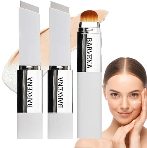 2 Stück Foundation Stick mit Pinsel，2026 Neu 2-in-1 Farbwechselnder Foundation Stick,Automatische Farbanpassung, Natürlicher Glow & Schwereloses Gefühl, Lang Anhaltender für Alle Hauttypen