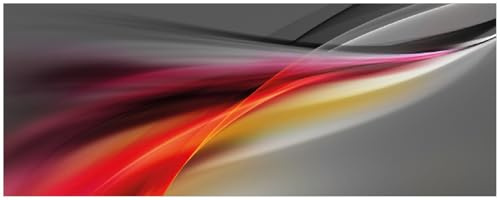 Wallario Memoboard aus Glas mit Motiv, Magnet-Tafel in 32 x 80 cm in Premium Qualität Schwarz rot pink - Abstraktes Design