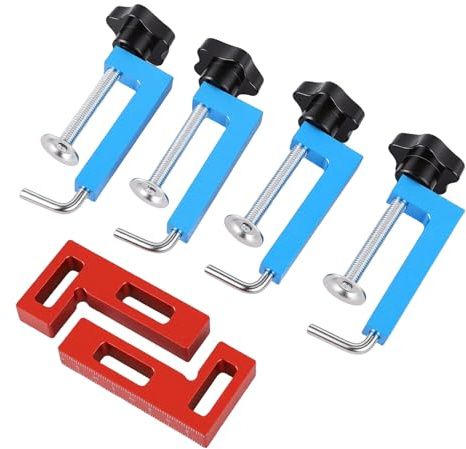 SIXRUN Juego de Abrazaderas de ángulo Recto, Abrazadera de Esquina de 90 Grados, Cuadrado de Posicionamiento de 90 Grados con Aleación de Aluminio Anodizado para Carpintería, Ensamblaje