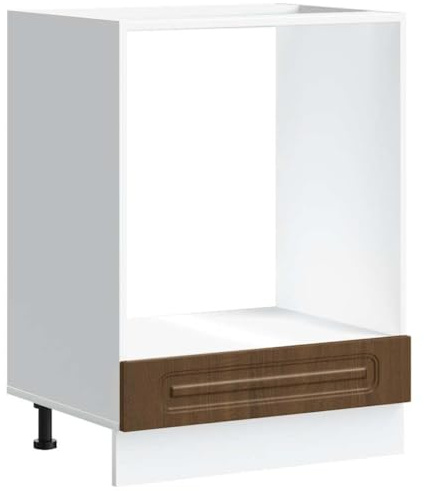 Roanoer Kalmar Armoire pour four encastrable et micro-ondes 60 x 46 x 81,5 cm, meuble de cuisine pour four encastrable et micro-ondes, matériau en bois aspect chêne marron, meuble de cuisine avec