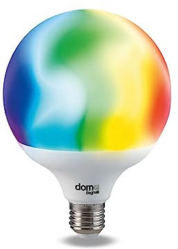 Beghelli Dom Lampadina LED Alexa Smart GLOBO E27 14W RGB-CCT WiFi-Lampada Compatible con App, Lampadine Accessori Domotica di Facile Installazione, Regolazione di Colori a Luce Calda e Luce Fredda