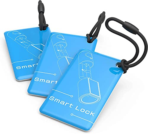 WELOCK 3 Stück 13.56MHz RFID Transponder für Elektronische Schlösser | RFID Tag,3PCS RFID-Karte,Blau,für WELOCK Elektronisches Türschlöss Fingerabdruck