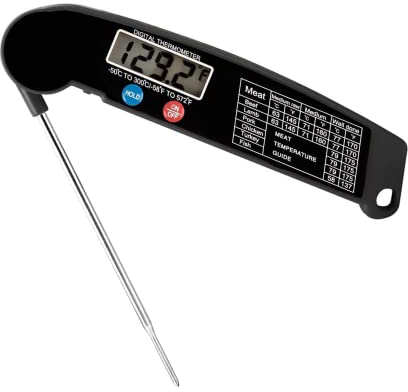 Meat Probe Thermometer, Digital Thermometer Cooking Food Thermometer Probe Digital with Folding Probe & Auto On/Off, Perfect for Kitchen Cooking, Meat, BBQ, Milk, Water