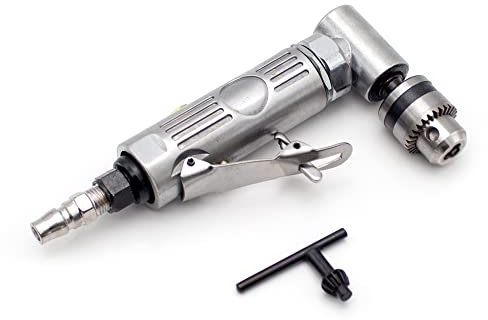 Toplionace Taladro Neumático Codo de 90 Grados Perforadora de Aire Alta Velocidad Perforadora de ángulo Recto Portabrocas 0.6-6.5mm 15000rpm